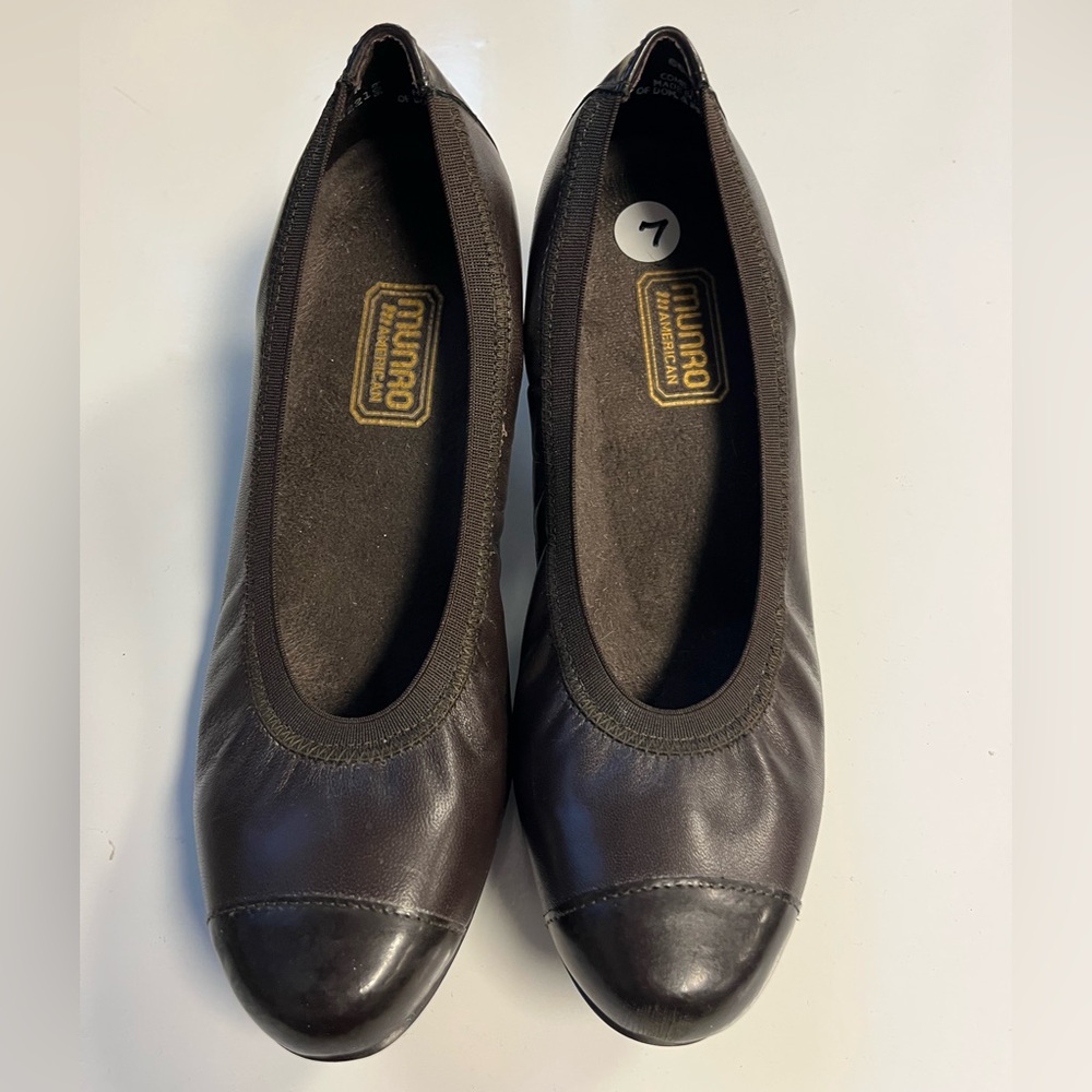Munro Brown Leather Cap Toe‎ Odette Pumps Sz. 7